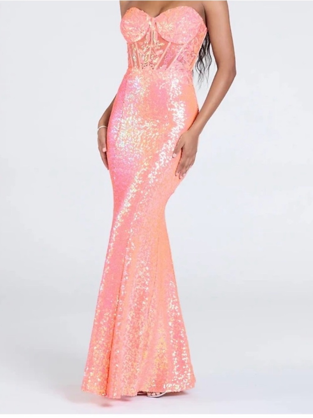 Windsor Coral Sequin Gown